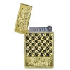 Zapalniczka Gazowa Prezentowa z Krzesiwem Szachownica z Regulacją Złota