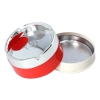 Popielniczka Przekręcana Obrotowa Zamykana Średnica 9 cm Czerwono-Srebrna