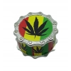 Młynek do Tytoniu Metalowy 3-częściowy w Stylu Reggae 4,5 cm Liść Marychy
