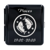 Papierośnica Metalowa z Grawerem Zodiaku Ryby Gentelo, Czarna