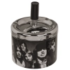 Czarna Popielniczka Metalowa Zamykana Obrotowa AC/DC dla Muzyka Rockmena