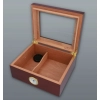 Humidor Ze Szklanym Okienkiem Profesjonalne Pudełko Na Cygara Ciemny Machoń