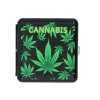 Metalowa Papierośnica z Nadrukiem Zielonych Liści Marihuany Cannabis