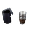 Zestaw 4 Małych Kieliszków Metalowych Pokrytych Skórą 30 ml w Etui