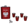 Elegancka Piersiówka ze Stali Nierdzewnej z Godłem Polski, 236 ml