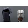 Zestaw 4 Małych Kieliszków Metalowych Pokrytych Skórą 30 ml w Etui
