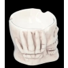 Biała Popielniczka w Kształcie Czaszki Dekoracyjna Ceramiczna 8 x 8 cm