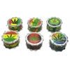 Młynek do Tytoniu Metalowy 3-częściowy w Stylu Reggae 4,5 cm Liść Marychy