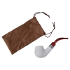 Elegancka Biała Fajka Kompozytowa z Woreczkiem - 14 cm