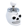 Biała Elegancka Popielniczka Czaszka z Obrotowym Wieczkiem Zamykana