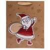 Torebka ozdobna na prezent z motywem Mikołaja 32x26x10 cm