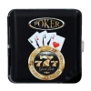 Papierośnica Metalowa w Stylu Pokerowym Kasyno z Nadrukiem Kart 777