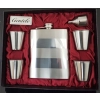 Elegancka Srebrna Piersiówka 540 ml z 4 Kieliszkami w Zestawie