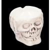 Biała Popielniczka w Kształcie Czaszki Dekoracyjna Ceramiczna 8 x 8 cm