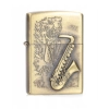 Złota Zapalniczka Benzynowa z Gotowym Grawerem Instrumentów Saksofon xTech