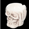 Biała Popielniczka w Kształcie Czaszki Dekoracyjna Ceramiczna 8 x 8 cm