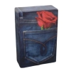 Etui na papierosy w stylu jeansowym z motywem róży, 20 szt.