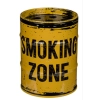 Retro Żółta Popielniczka z Napisem Smoking Zone, Wymiary 7,5x7,5x10 cm