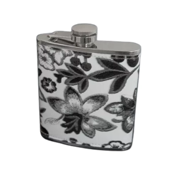Elegancka Piersiówka Stal Nierdzewna 7 OZ Kwiatowy Design dla Kobiet