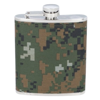 Piersiówka ze Stali Nierdzewnej Czarna Eko-Skóra 8 OZ ok. 240 ml Gentelo