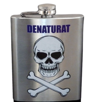 Piersiówka Stal Nierdzewna 240 ml w kształcie Czaszki - Gentelo