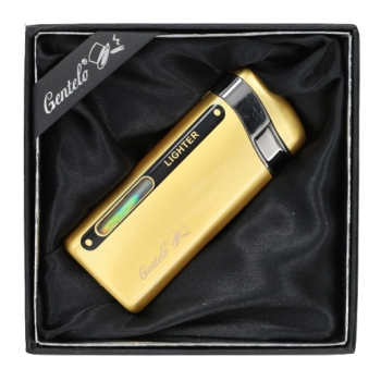 Złota Zapalniczka Żarowa Gazowa Gentelo na Gaz z Mocnym Płomieniem Prezent