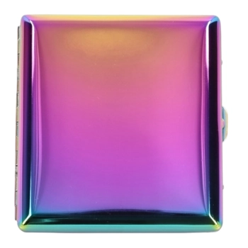 Tęczowa Metalowa Papierośnica Klasyczna Z Blaszkami Na Papierosy Gentelo