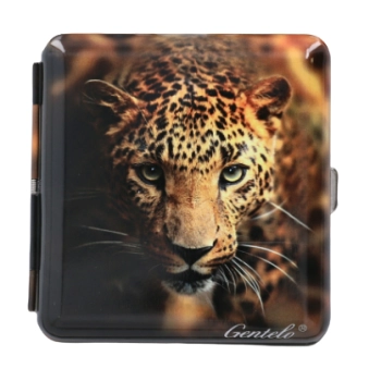 Metalowe Etui na Papierosy z Wzorem Pantery - Gentelo 9x9 cm