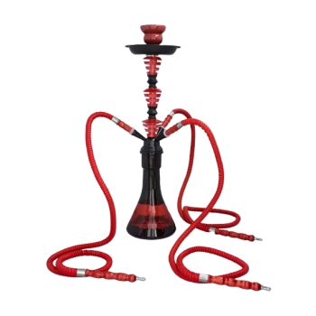 Czerwona Duża Shisha Szisza Fajka Wodna Hookah 3 Węże Wysokość 54 cm Eldoro