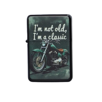 Zapalniczka Benzynowa z Nadrukiem Niebieski Motocykl Gentelo