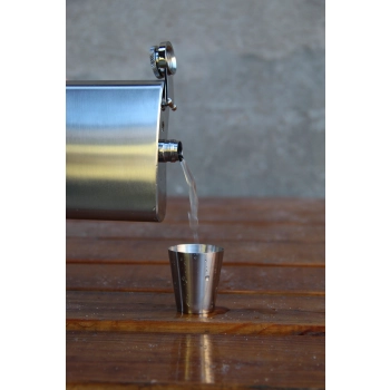 Elegancka Piersiówka Stalowa 270ml w Srebrnym Wykończeniu