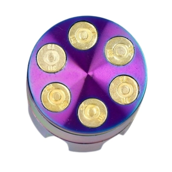 Tęczowy Grinder Młynek do Suszu w Kształcie Magazynku Rewolwera z Amunicją