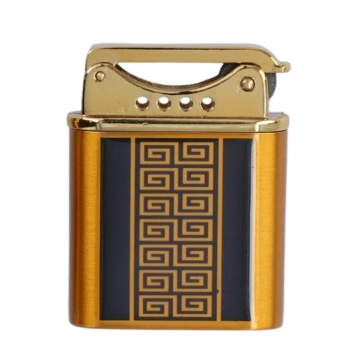 Zapalniczka Krzesiwowa w Opakowaniu na Prezent CzarnoZłota Geometria Grecki