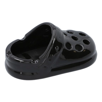 Czarna Popielniczka Ceramiczna w Kształcie Klapka Buta typu Crocs