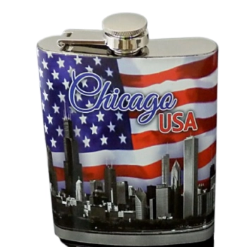 Ekskluzywna Piersiówka Stalowa Gentelo 210ml - Chicago USA