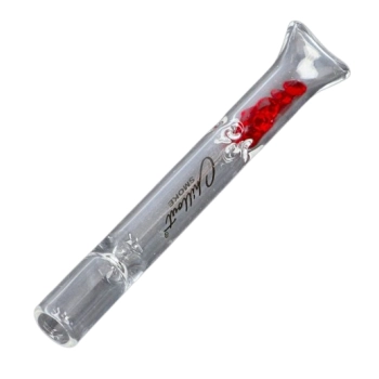 Cygarniczka Szklana Fifka Lufka z Ustnikiem i Kryształkami 10,5 cm