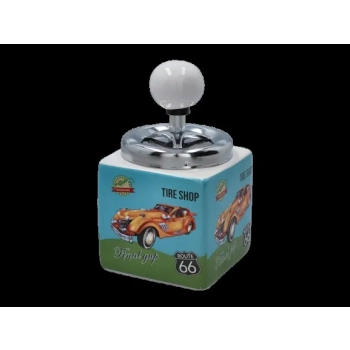 Popielniczka Ceramiczna Kwadratowa Retro Roadster Tire Shop turkus/zieleń