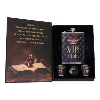 Elegancka Piersiówka 8 OZ ok. 240 ml VIP Club w Opakowaniu Prezentowym