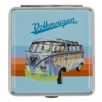 Błękitna Papierośnica Metalowa Etui na Papierosy Volkswagen Bus