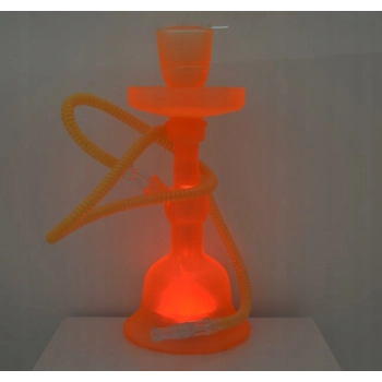 Szklana Fajka Wodna 35cm z LED i Pilotem, 1 Wąż, 13 Kolorów