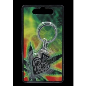 Fajka Metalowa Lufka Fifka w Kształcie Pik w Formie Breloka 4 cm Czarna