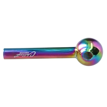 Szklana Fajka do Olejku 10 cm Klasyczna Metaliczny Tęczowy Chillout Smoke