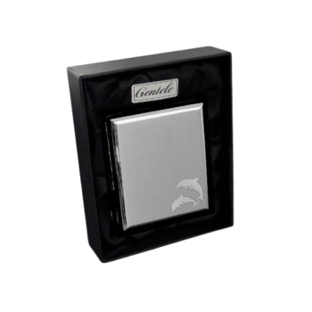 Srebrna Papierośnica z Delfinami w Opakowaniu Prezentowym Gentelo