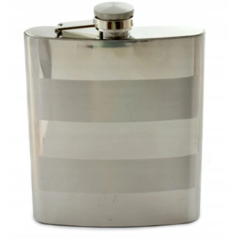 Elegancka Srebrna Piersiówka 540 ml z 4 Kieliszkami w Zestawie