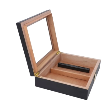 Profesjonalny Humidor Cedrowy Pojemnik do Cygar - Szary, Mały
