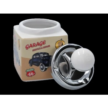 Popielniczka Ceramiczna Kwadratowa oldtimer „Garage Service & Repair” beż