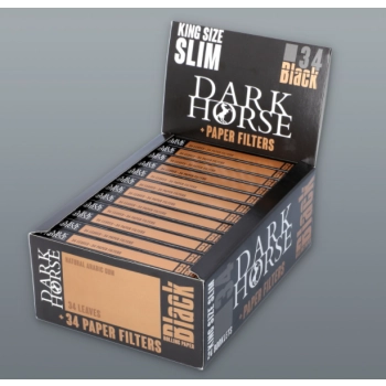 Bibułki do Zawijania Tytoniu Bletki do Skrętów + Filtry Dark Horse 34 szt.