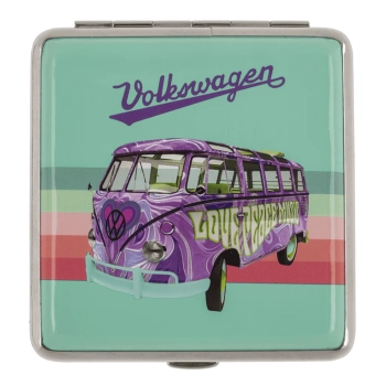 Miętowo-fioletowa Papierośnica Metalowa Etui na Papierosy Volkswagen Bus