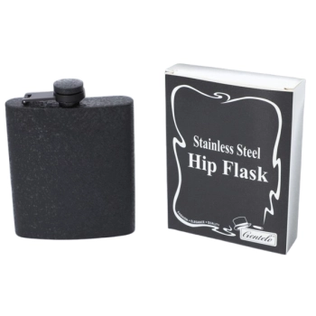 Czarna Chropowata Piersiówka ze Stali Nierdzewnej 8 OZ ok. 240 ml Gentelo