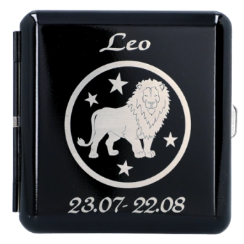 Papierośnica z Grawerem Znaku Zodiaku Lew